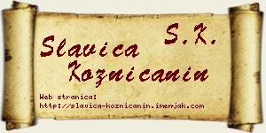 Slavica Kozničanin vizit kartica